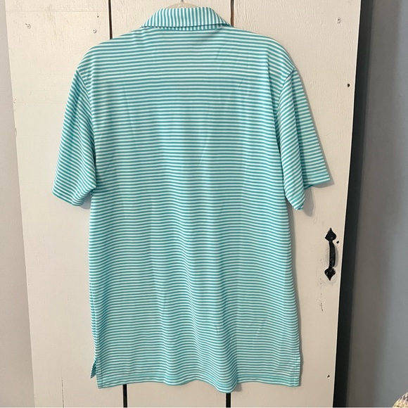Peter Millar Light Blue Striped Polo Shirt - Picture 2 of 9